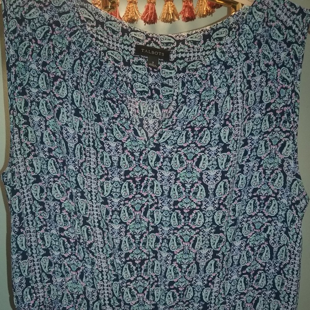 TALBOTS Paisley Sleeveless Women's Dress Size 2